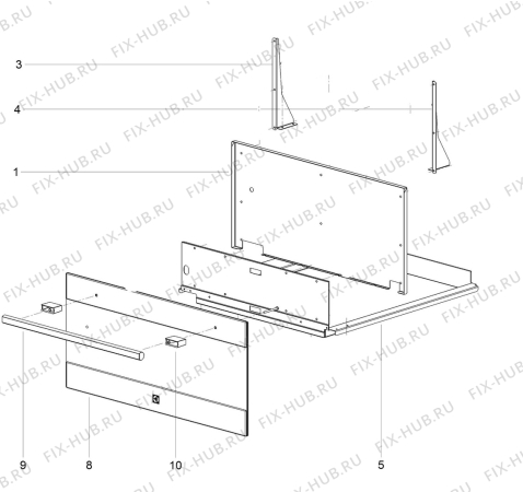 Взрыв-схема микроволновой печи Electrolux WS290CN - Схема узла Door 003